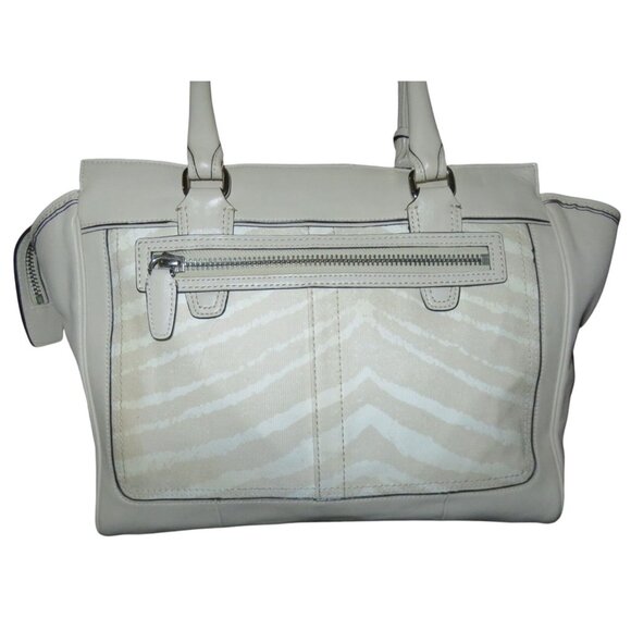 Coach Legacy Candace Leather Carryall Cream Zebra Print Satchel Handbag 23409 - Picture 2 of 16